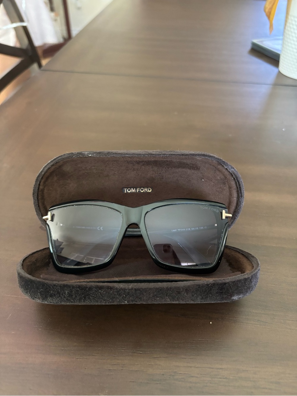 Tom Ford Black Frame Sunglasses with Grey Gradient Lenses